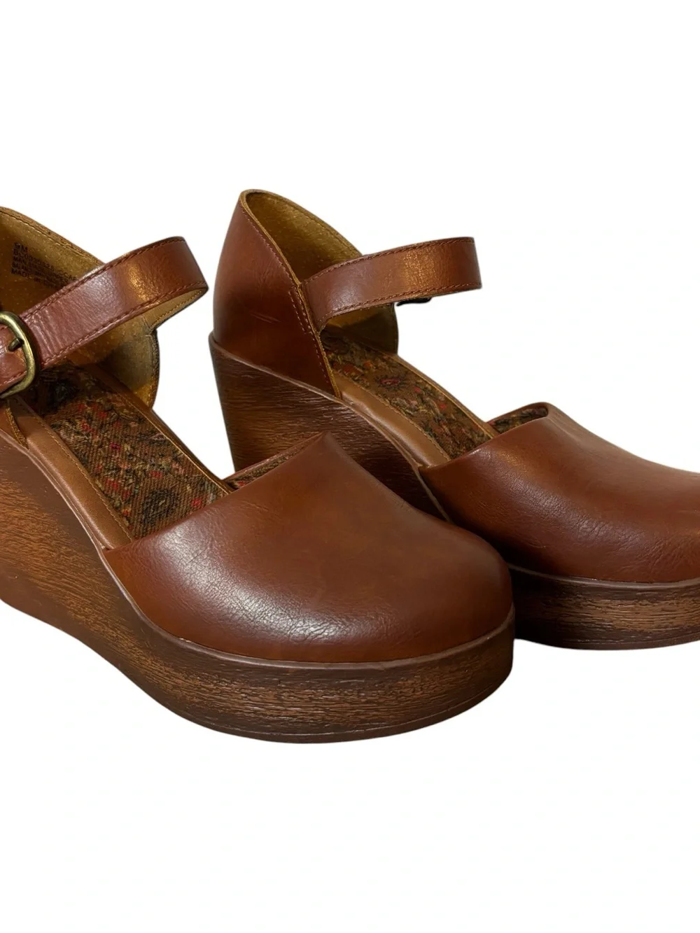 B.o.c platform heels Mary Jane brown faux leather women’s size 9 M